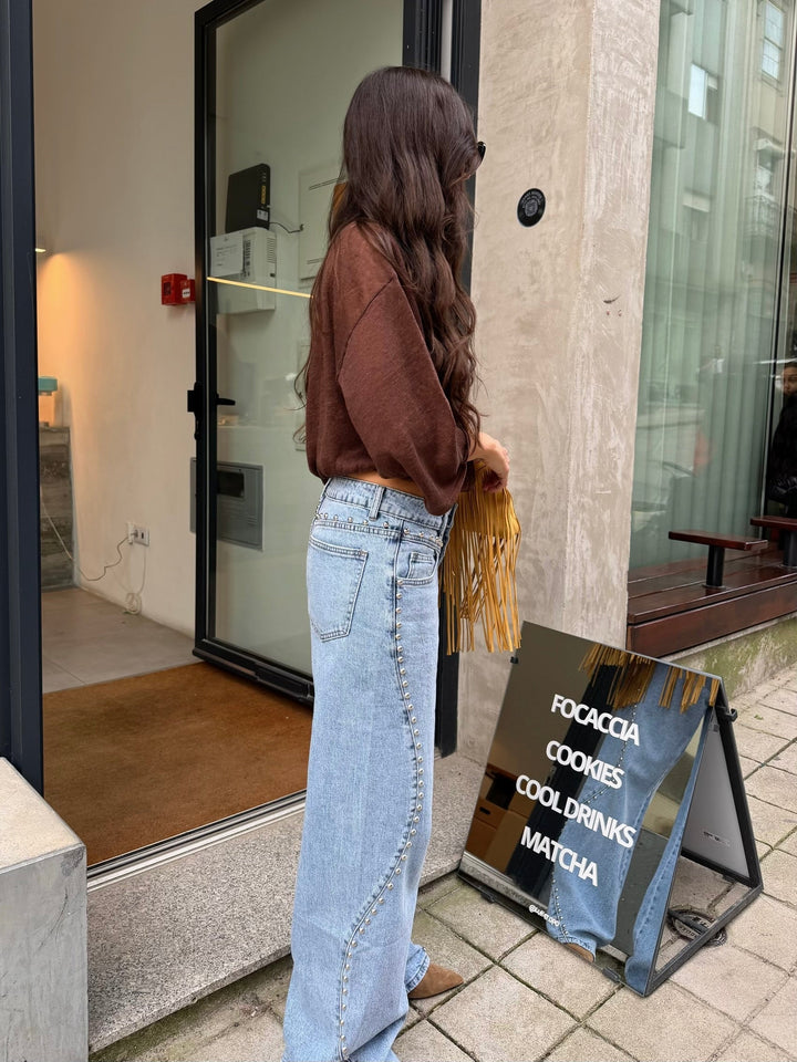 Rocío™ | Jeans de denim con tachuelas