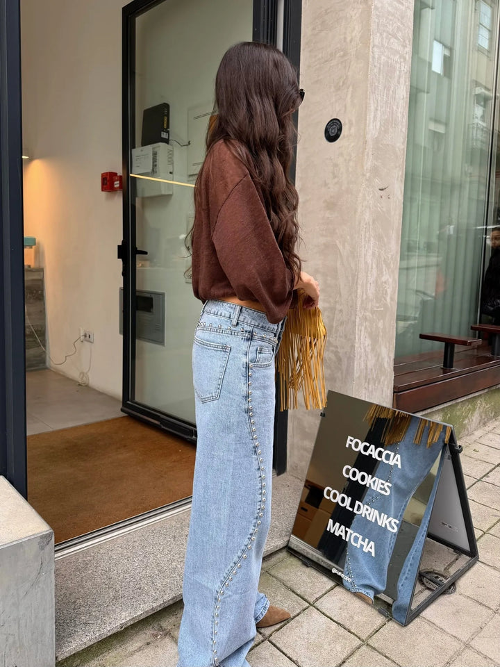 Rocío™ | Jeans de denim con tachuelas