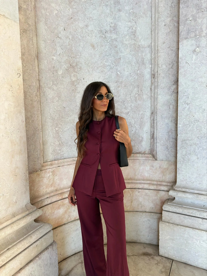 Eva™ | Pantalones en burdeos