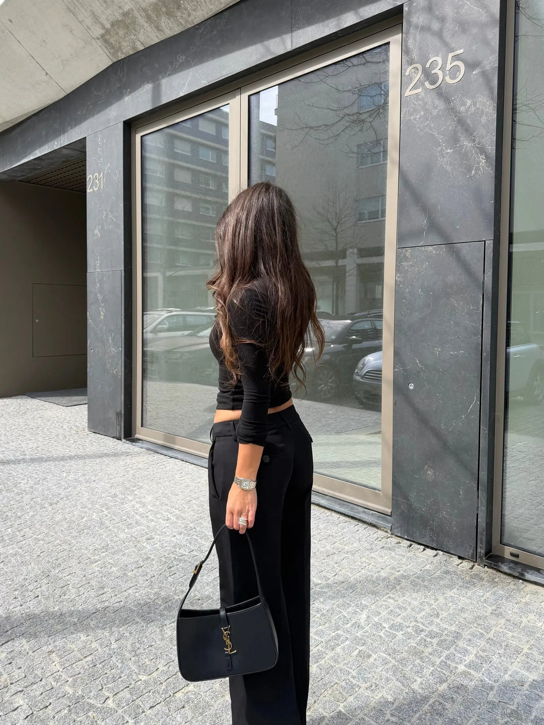 Carolyn™ | Pantalones de tiro bajo en negro