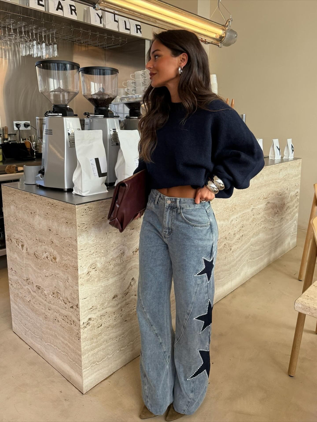 Estefanía™ | Vaquero denim con estrella negra
