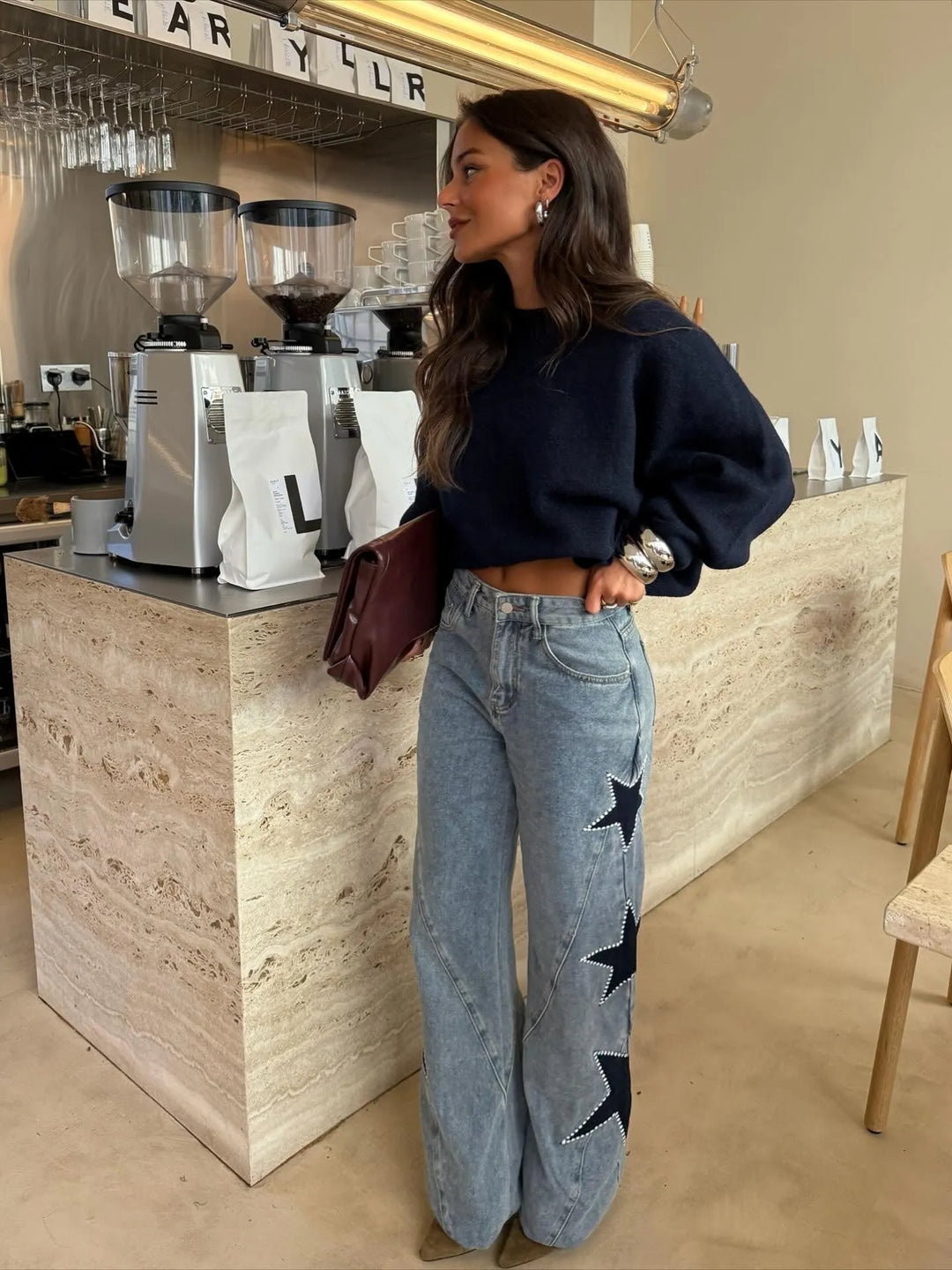 Estefanía™ | Vaquero denim con estrella negra