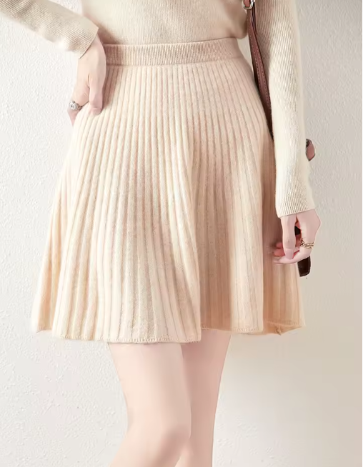 Corina™ | Falda Mini de Punto Merino