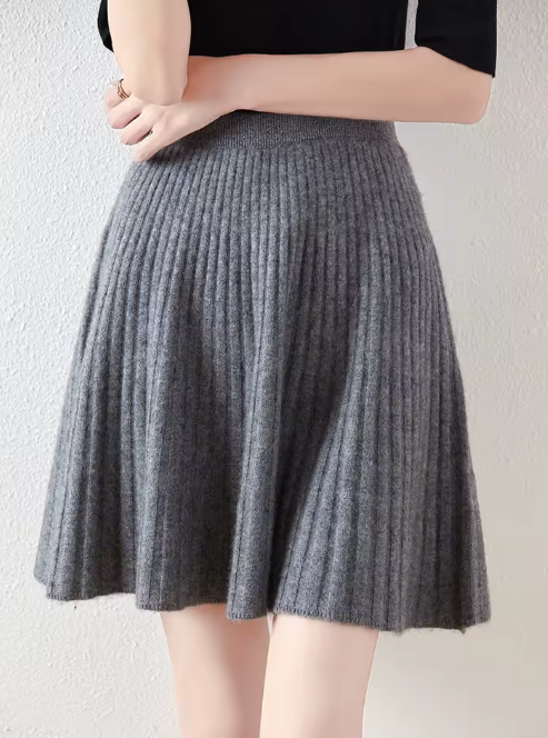 Corina™ | Falda Mini de Punto Merino