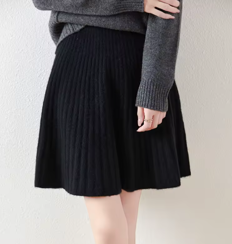 Corina™ | Falda Mini de Punto Merino