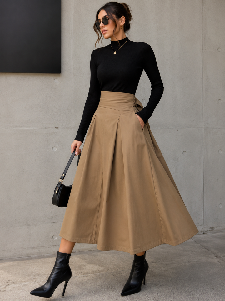 Ximena™ | Falda Larga Elegante de Cintura Alta con Lazo