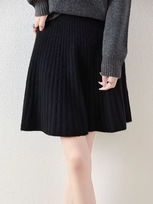 Corina™ | Falda Mini de Punto Merino