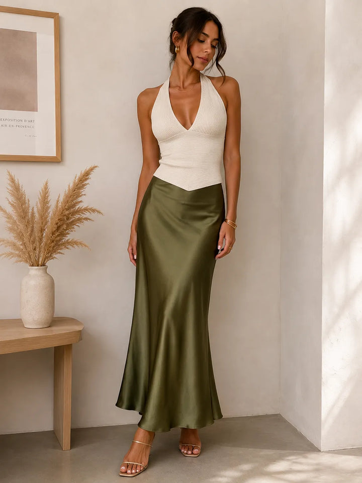 Valeria™ | Falda Satinada Elegance de Cintura Alta