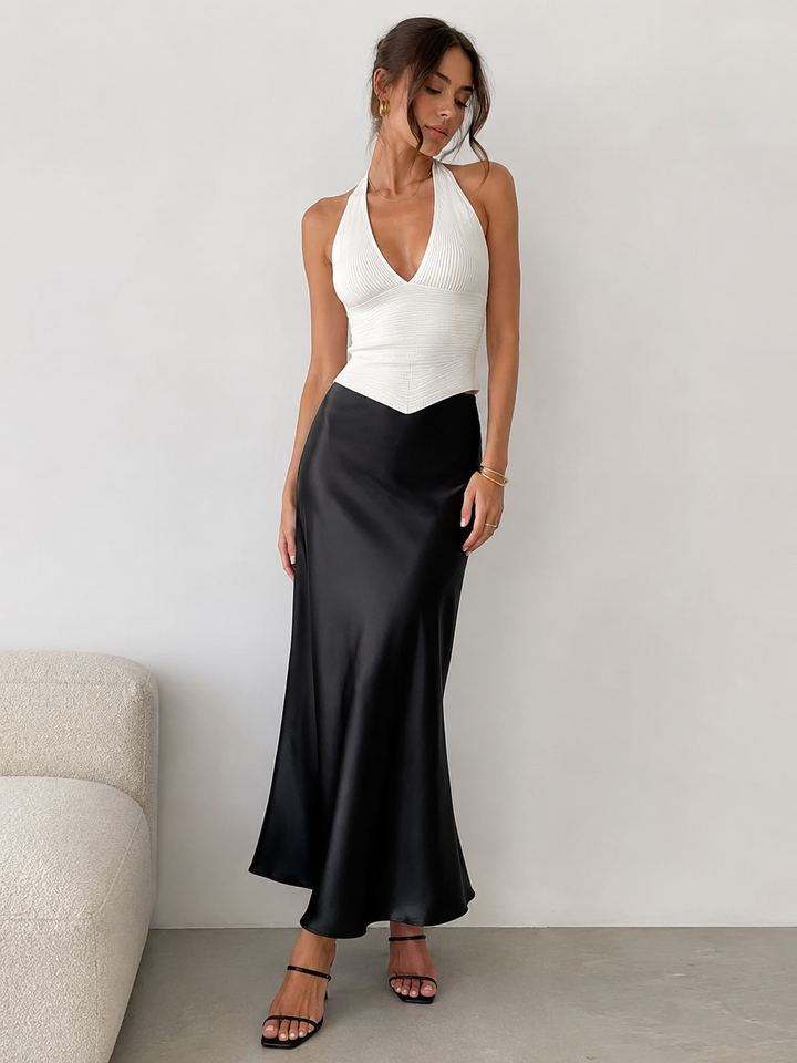 Valeria™ | Falda Satinada Elegance de Cintura Alta