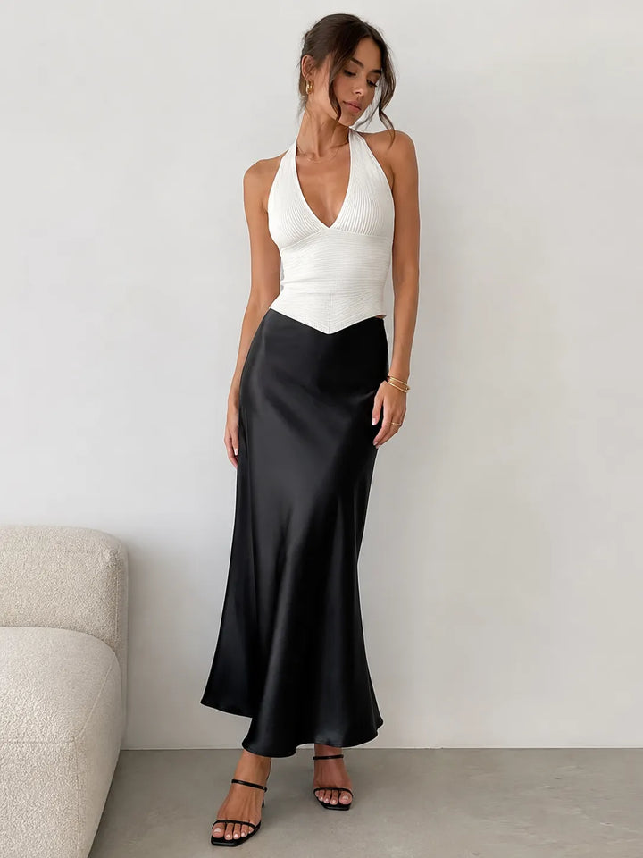 Valeria™ | Falda Satinada Elegance de Cintura Alta
