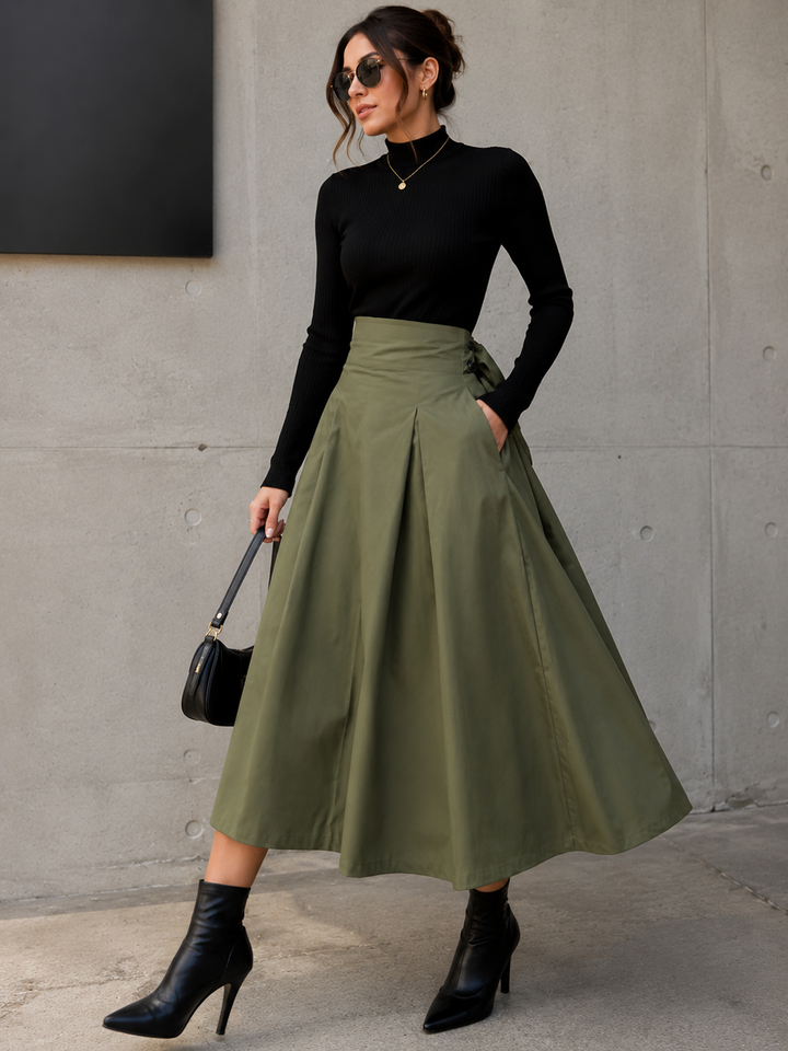 Ximena™ | Falda Larga Elegante de Cintura Alta con Lazo