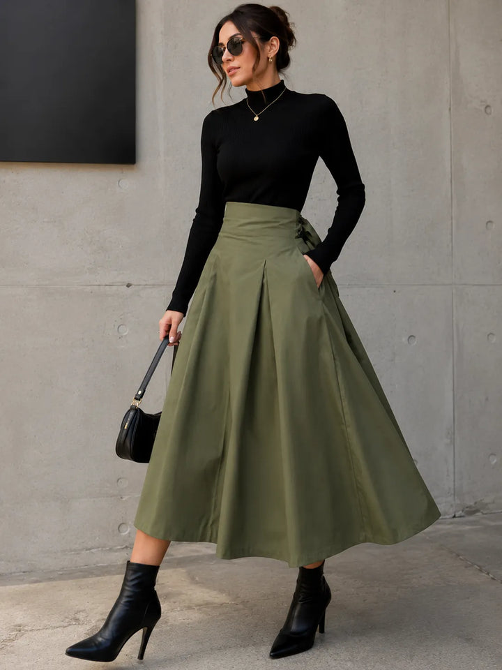 Ximena™ | Falda Larga Elegante de Cintura Alta con Lazo