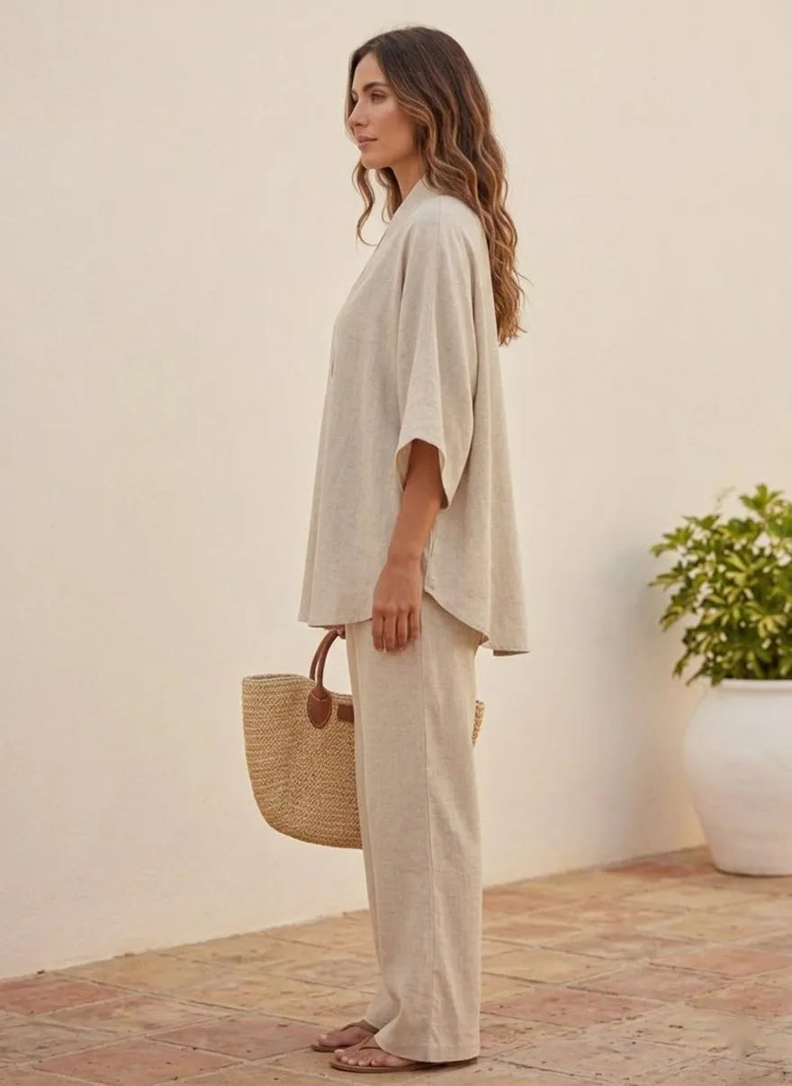 Maribel™ | Conjunto con Mangas Murciélago y Pantalón Ancho