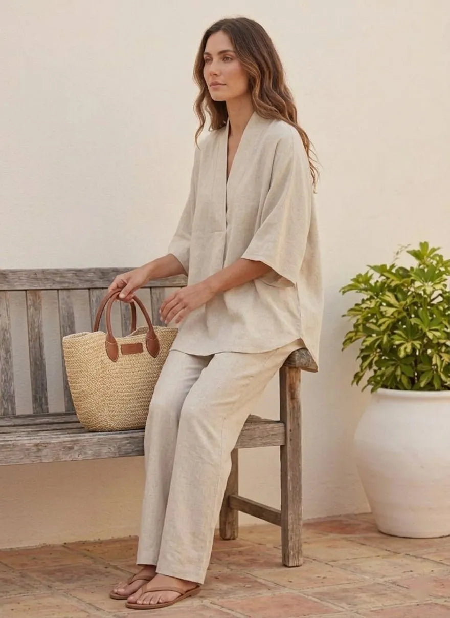 Maribel™ | Conjunto con Mangas Murciélago y Pantalón Ancho