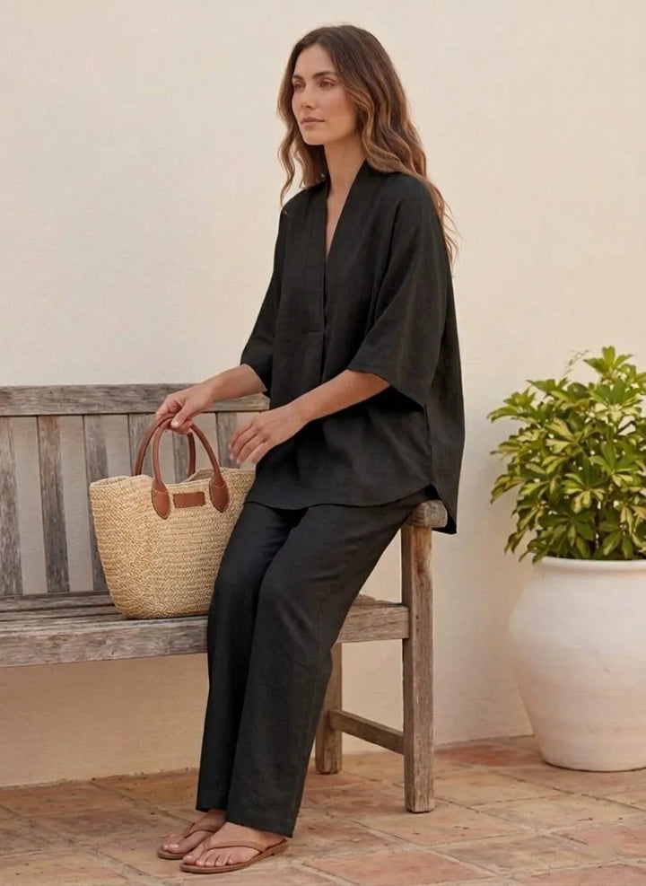 Maribel™ | Conjunto con Mangas Murciélago y Pantalón Ancho