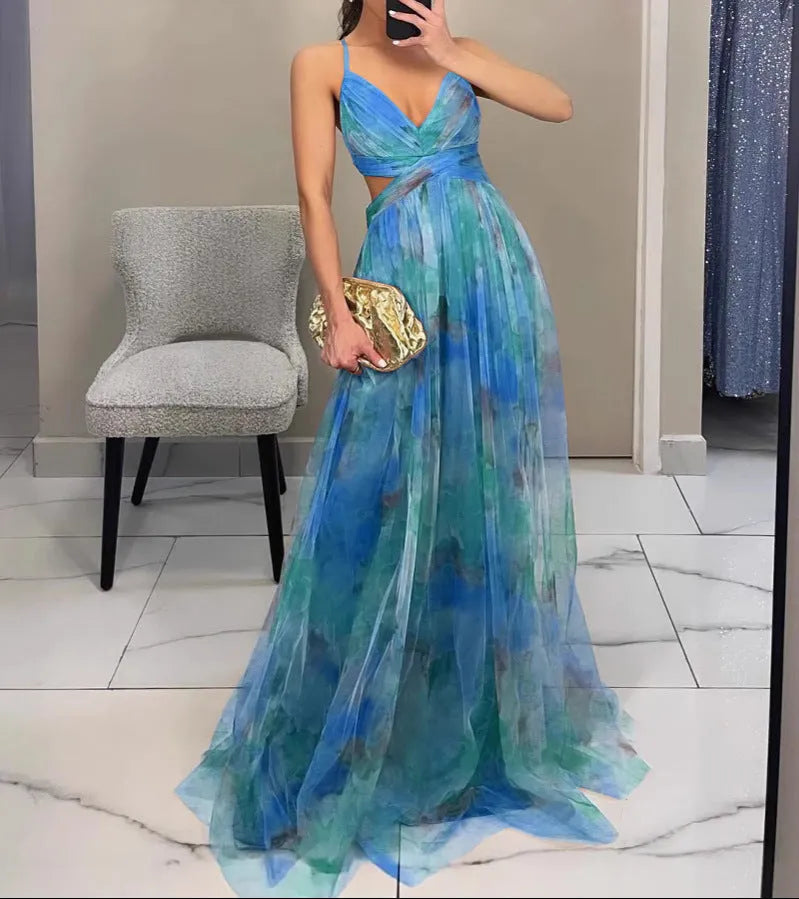Vestido Maxi Floral Elegancia - Color azul