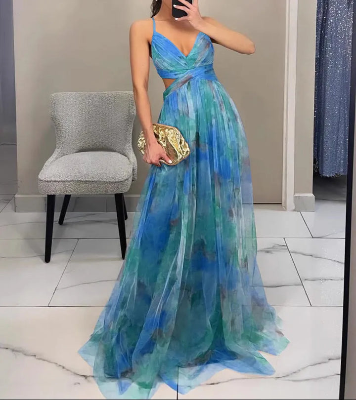 Vestido Maxi Floral Elegancia - Color azul