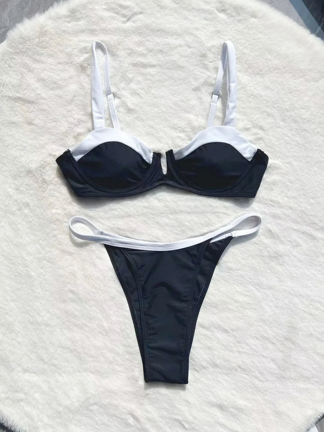 Élora™ | Bikini bicolor negro y marfil
