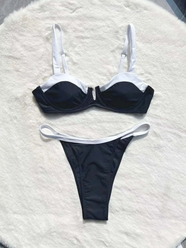 Élora™ | Bikini bicolor negro y marfil