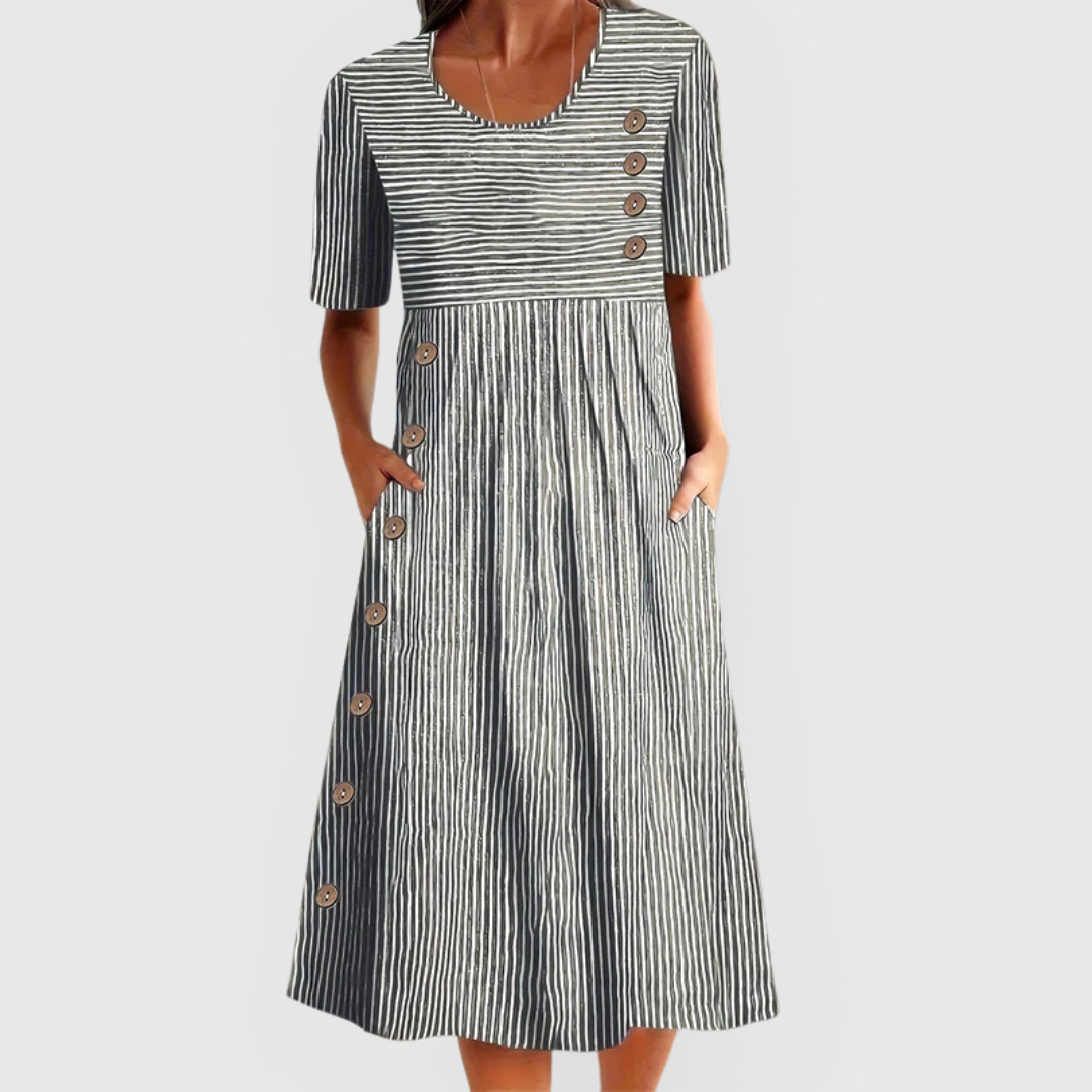 Julia™ | Vestido Midi a Rayas