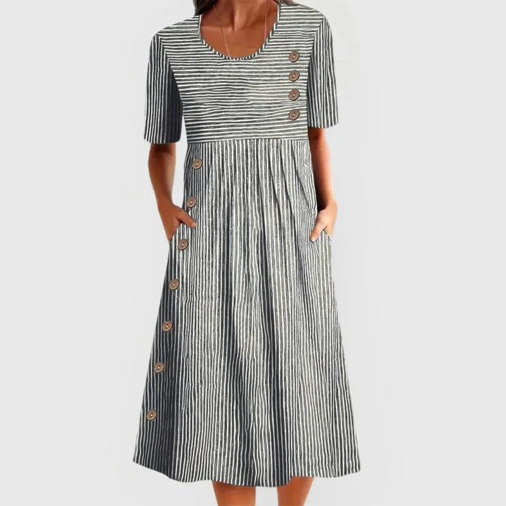 Julia™ | Vestido Midi a Rayas