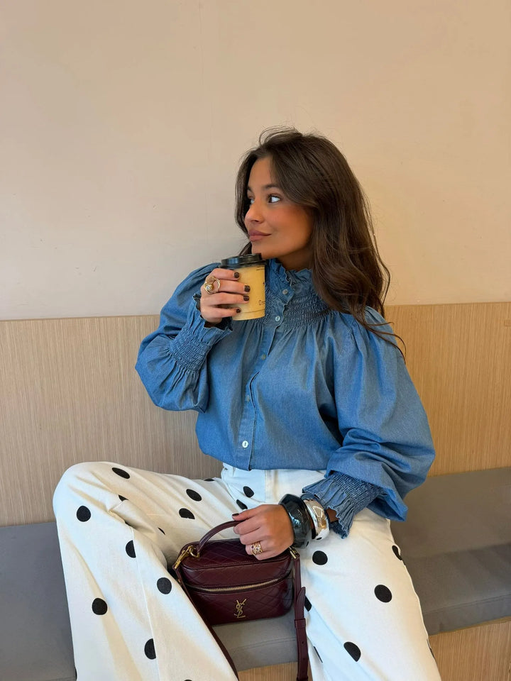Ariadna™ | Pantalones de pierna ancha con lunares