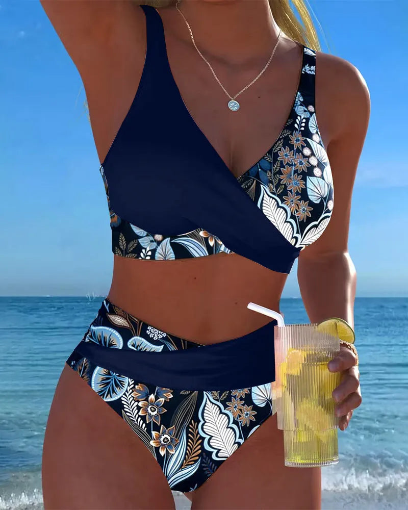 Chiara | Bikini Floral con Contraste