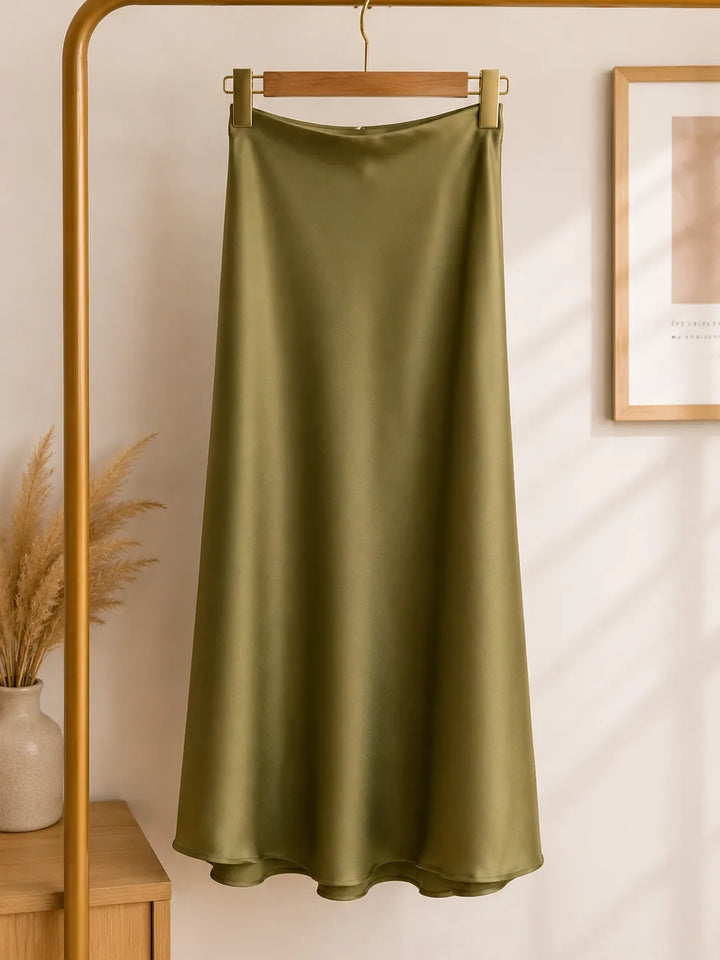 Valeria™ | Falda Satinada Elegance de Cintura Alta