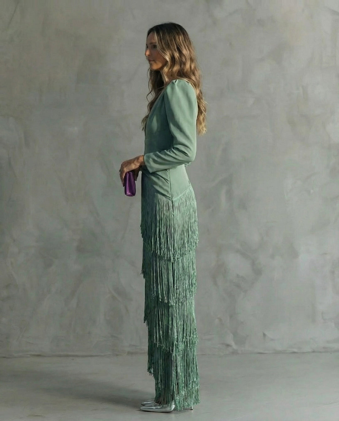 Chiara™ | Vestido Midi Elegante con Mangas de Flecos
