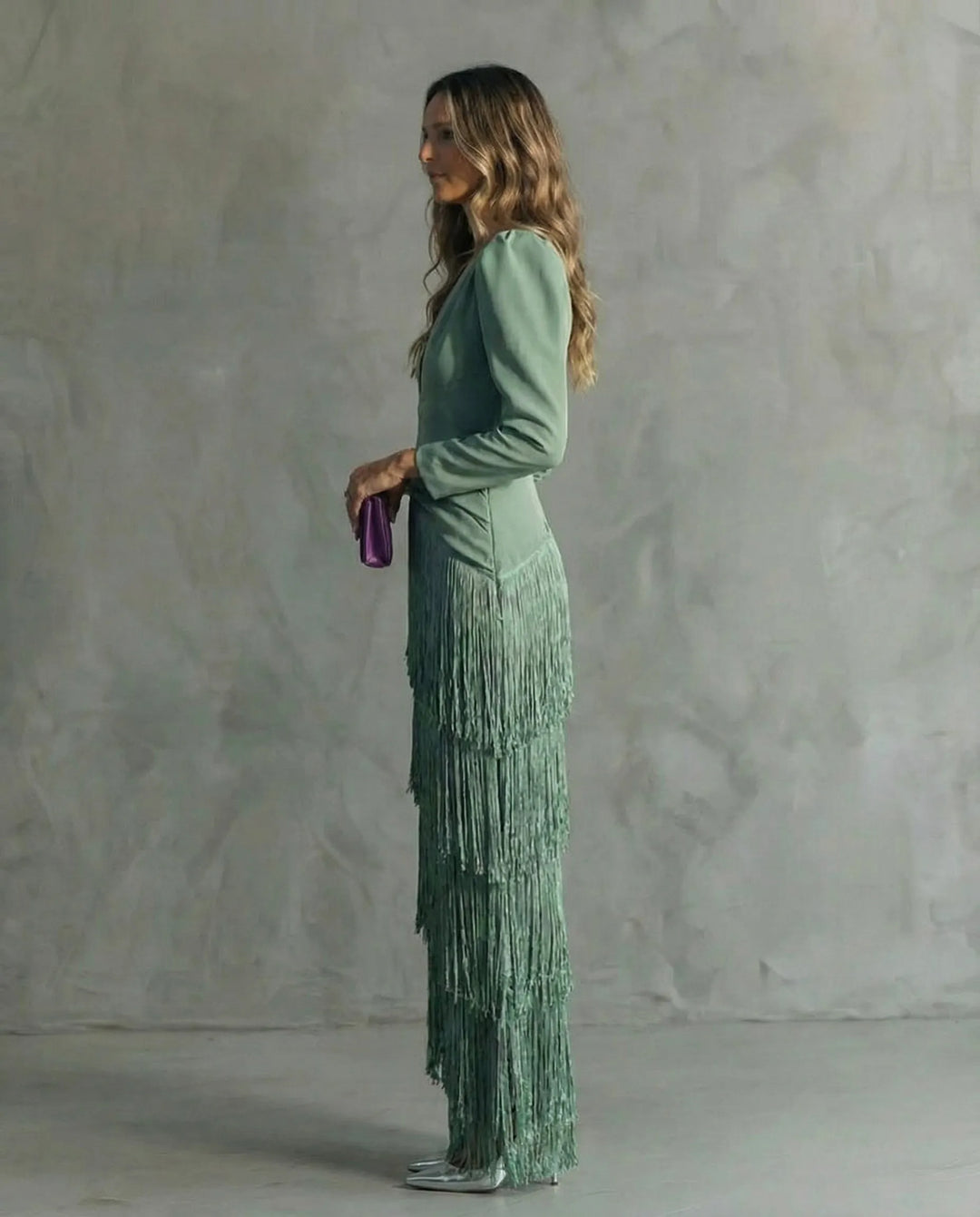 Chiara™ | Vestido Midi Elegante con Mangas de Flecos