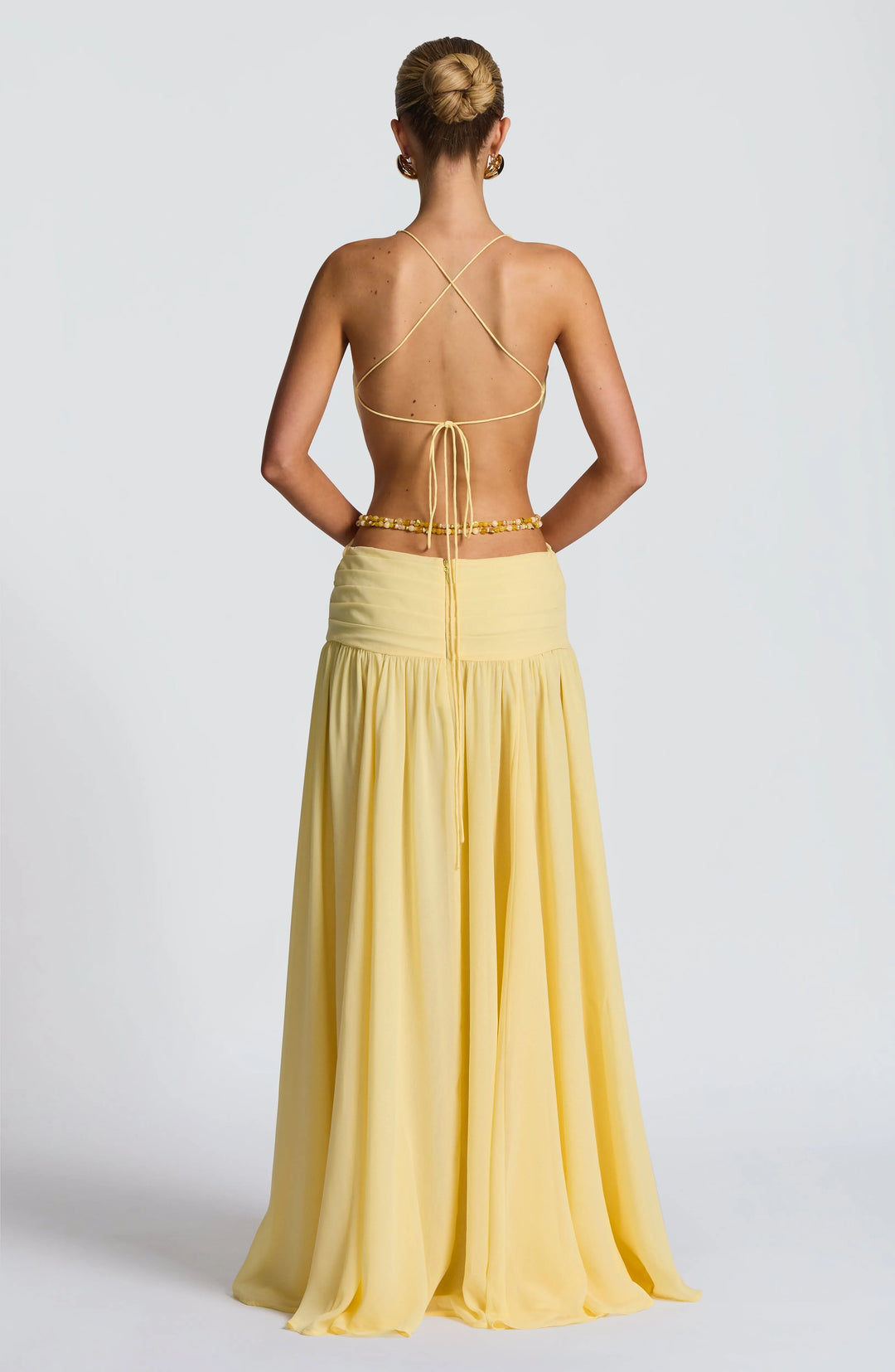 Lemon™ | Vestido Maxi Halter Limón